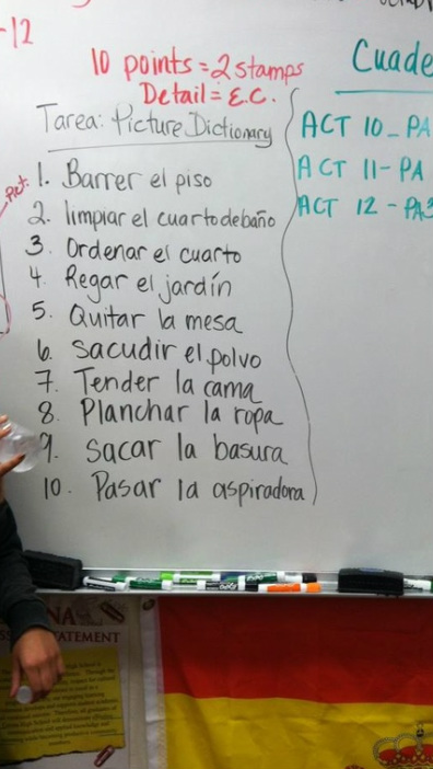 the homework in spanish