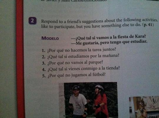 spanish 2 homework answers